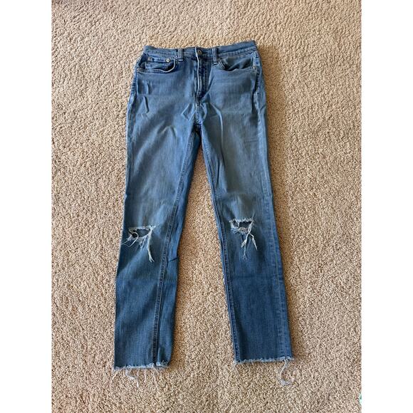 Rag & Bone High-Rise Ankle Skinny Distressed Jeans - Picture 4 of 7